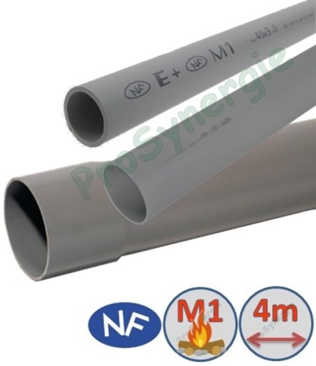 Tube PVC ´´Bâtiment´´ paroi structurée NF E + NF M1 - Long. 4m