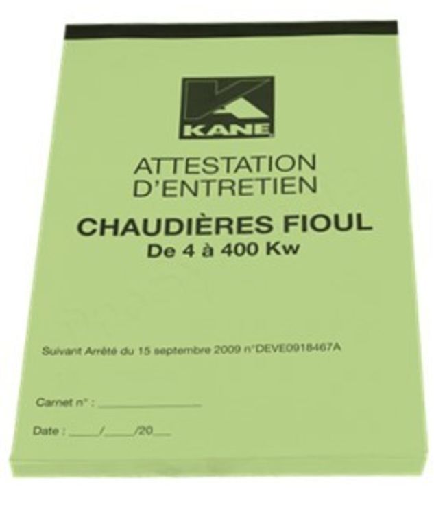 Attestations Chaudière Fioul - 4-400KW