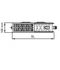 Radiateur Profilé Horizontal à Vanne intégrée Type 22 - Raccordement Gauche - Therm X2 - H x L = 900 x  400 mm Puissance  918 W