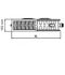 Radiateur Plan à Vanne intégrée Horizontal Type 22 - Raccordement Droit - Therm X2 - H x L = 505 x 3005 mm Puissance 4024 W