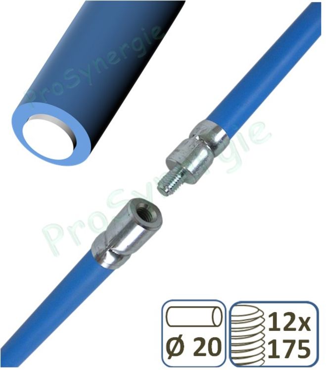 Canne de ramonage Fibroflex Bleue - Ø 20 mm - Longueur 1,5 m (12 x 175)