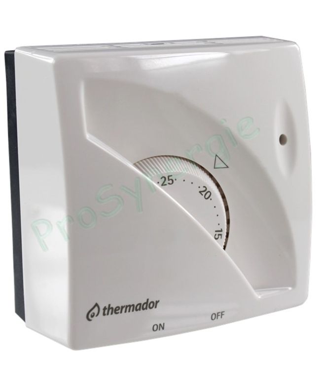 TA2 - Thermostat d´ambiance mécanique IP20 - T° réglable de 5 à 30°C - Contact inverseur 16(2.5)A 250Vac - Interrupteur marche/arrêt