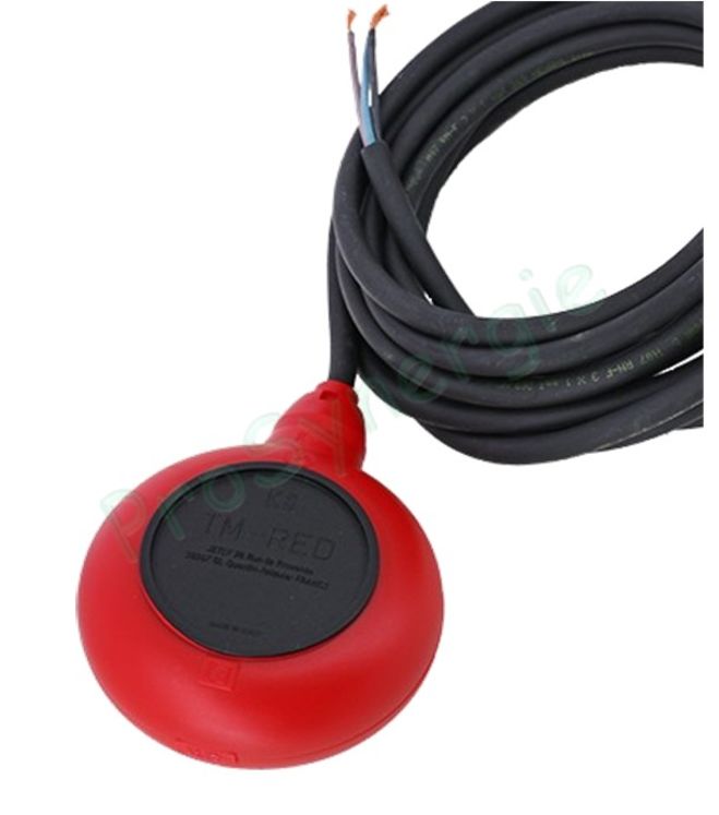 TM Red - Contacteur à flotteur (commande de pompe à eau) 230V 10A IP68 avec câble 3 fils longueur 10 mètres