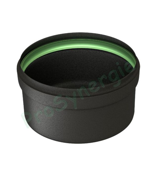 Tampon Email Noir Mat - Ø  80 mm - Joint Viton vert - Poêle à Pellets