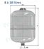 Vases d´expansion Inox sanitaires ACS eau potable froide/chaude suspendu série Inox-Pro Contenance 8 Litres Ø x Haut. = 198 x 321mm - Raccord ØM3/4´´