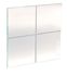 Vitre en plexiglass brisable 856 x 856 mm (avec faiblesse rainure en croix) pour coffret de sécurité" sous verre dormant"