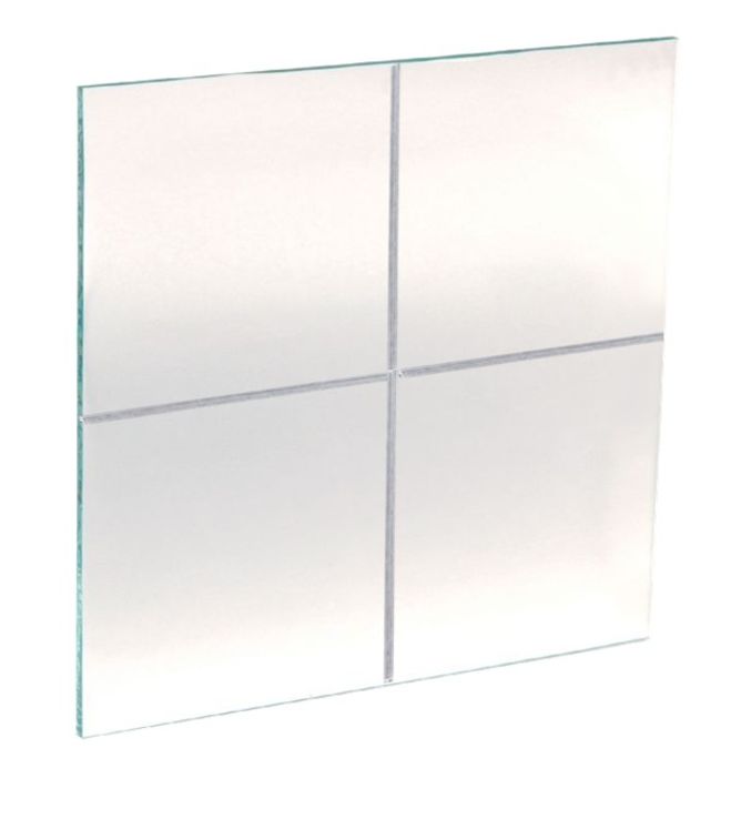 Vitre en plexiglass brisable 318 x 318 mm (avec faiblesse rainure en croix) pour coffret de sécurité" sous verre dormant"