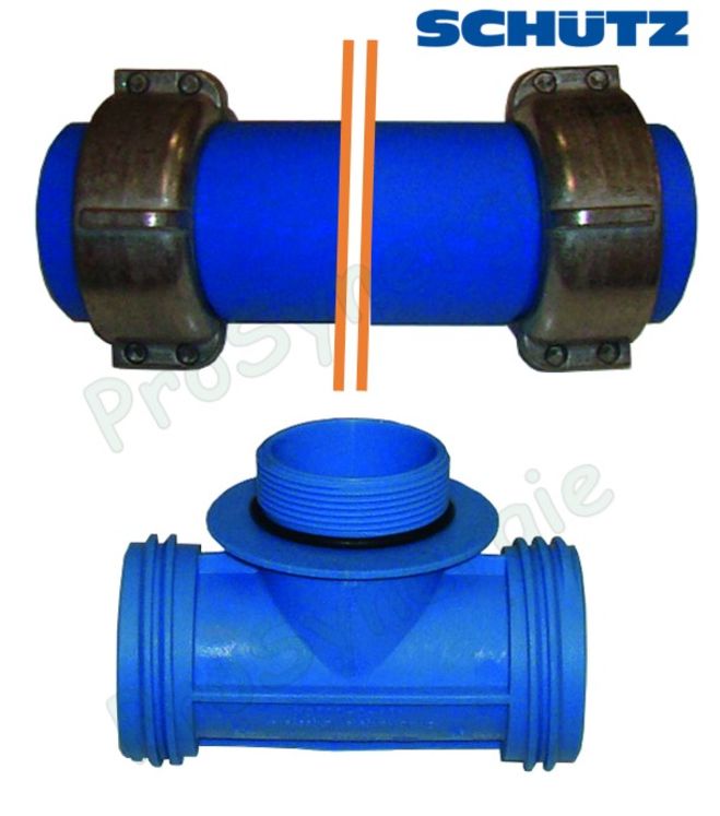 kit B (complémentaire) - Connectique d´accouplement pour cuve à eau Schutz Aquatonne 350 et 500L - Aquablock Mod. 1000L