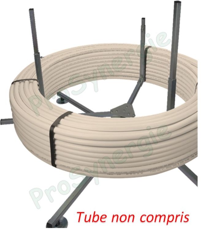 Dérouleur (80Kg max.) tuyau couronne (Ø14 - 26mm) multicouches tubes PE-X PE-RT PE-RT tube cuivre aluminium souples et câbles