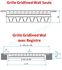 Grille simple déflection ailettes fixes horizontales (Série Gridlined Wall) -  600 x 100 mm - Finition alu anodisé