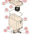 Dispenser - Doseur rectangulaire automatique à clapet (livraison gravitaire) transfert pneumatique de granulés dimensions ØxH = 156/257x400 mm 6 litres raccordement Ø 45 ou 50 mm