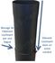 Tuyau de poêle acier émaillé noir mat coulissant (dans un autre tuyau) Ø 111 mm longueur 50 cm (de 6 à 36 cm utile) + bague de blocage