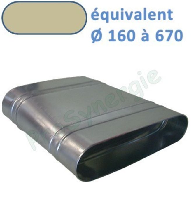 RCO - Réduction Concentrique Galva Oblong - Hauteur 130 mm - Largeur 325 mm Vers Hauteur 100 mm - Largeur 350 mm