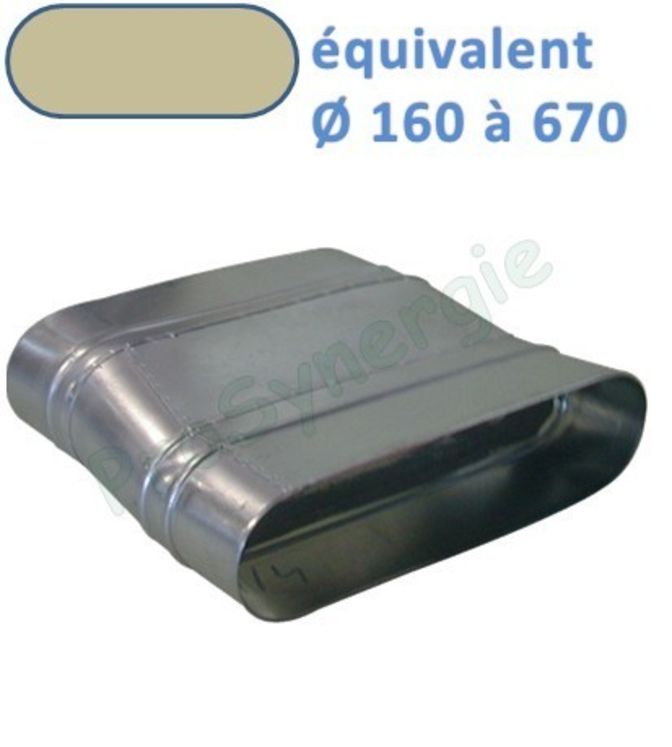 ROTP - Réduction Tangentielle sur Plat Galva Oblong - Hauteur 100 mm - Largeur 450 mm Vers Hauteur  80 mm - Largeur 360 mm