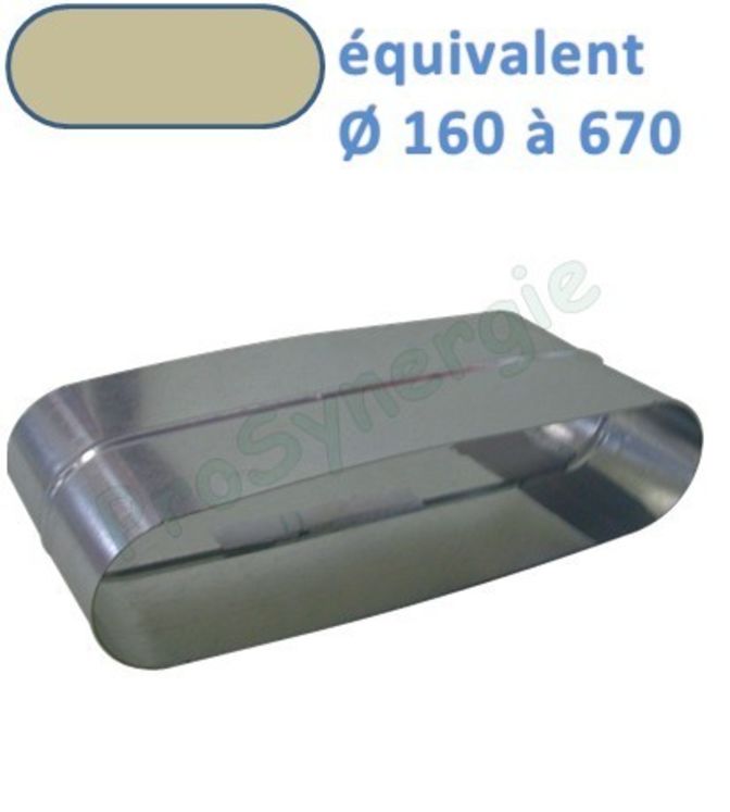 RMO - Raccord Mâle Galva Oblong - Hauteur 100 mm - Largeur 450 mm