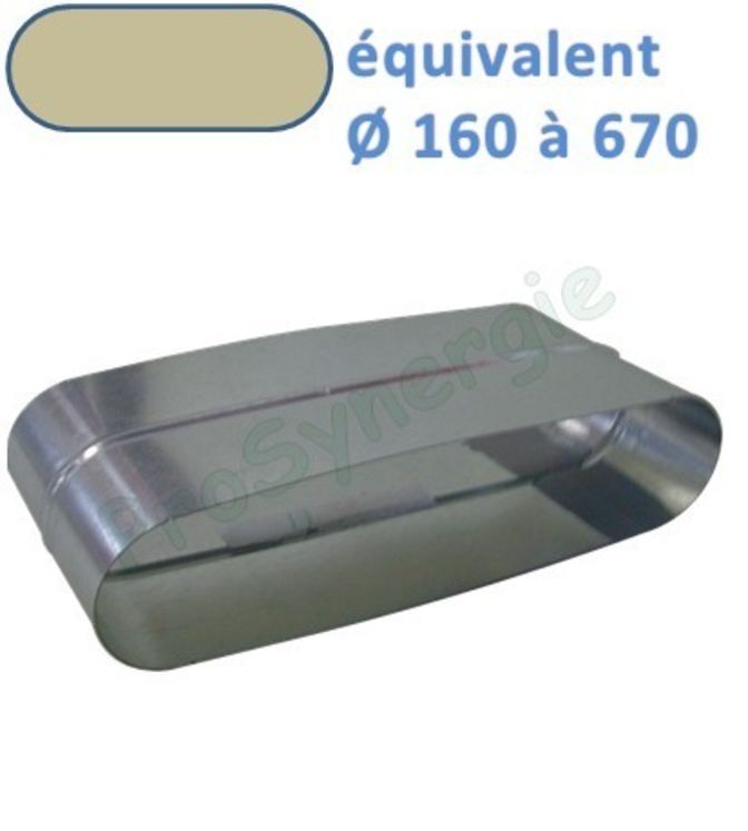 RFO - Raccord Femelle Galva Oblong - Hauteur 130 mm - Largeur 425 mm