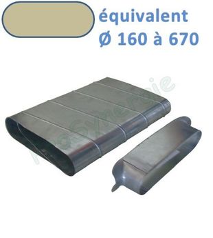 CONDUIT SPIRALÉ GALVA OBLONG L=3M 360X 80 MM POUR CONDUIT