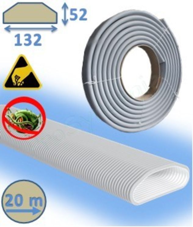 Couronne de 20 mètres de Conduit antistatique et antibactérien Optiflex Ovale 132x52mm