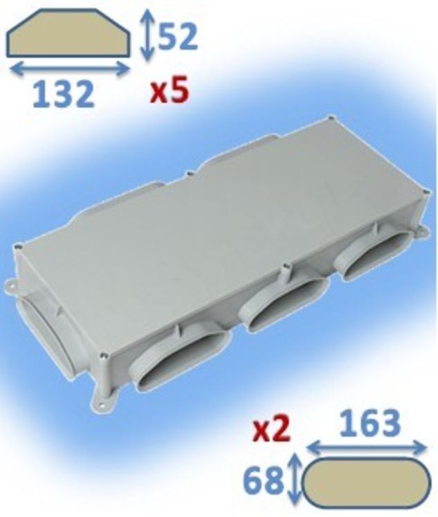 Caisson de répartition 5 piquages - Optiflex Ovale