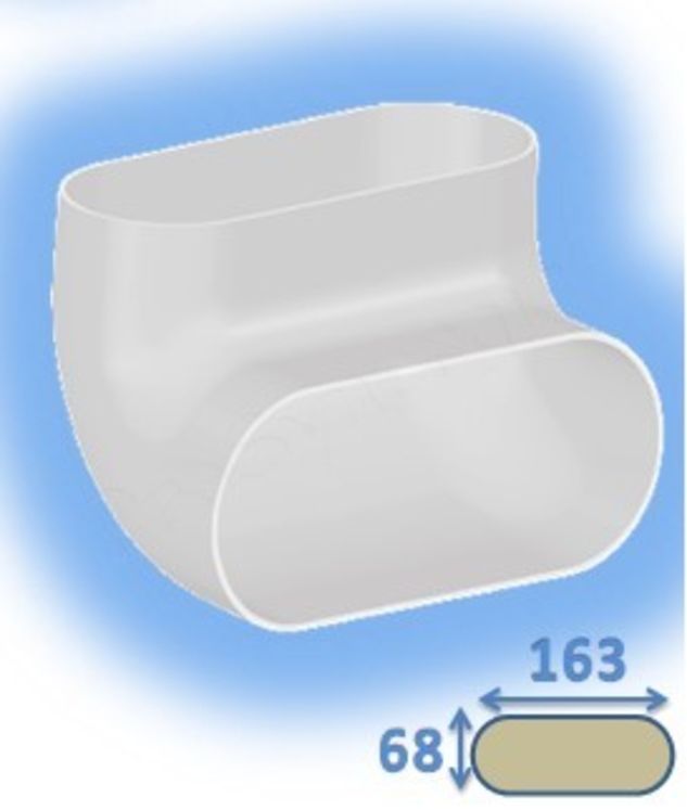 Coude vertical ovale pour raccordement caisson Optiflex