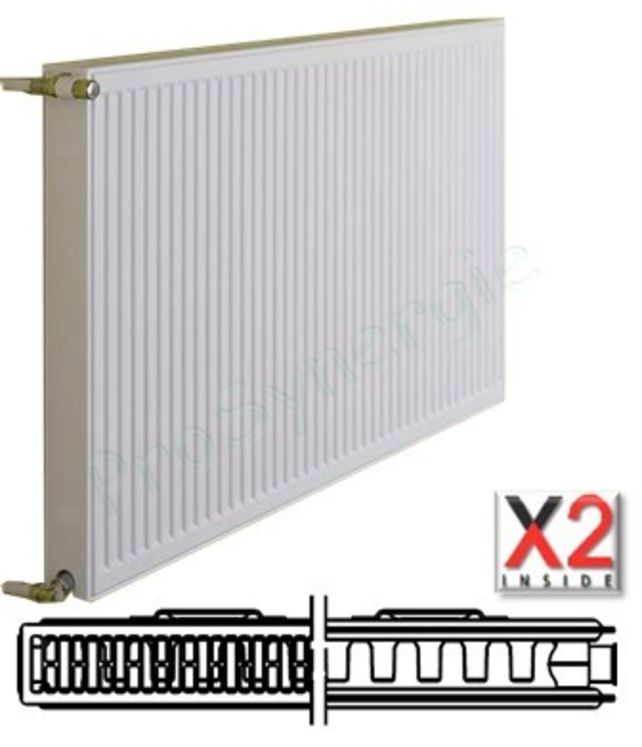 Radiateur Profilé Compact Horizontal Type 12 Therm X2 - H x L = 300 x 1000 mm Puissance  720 W