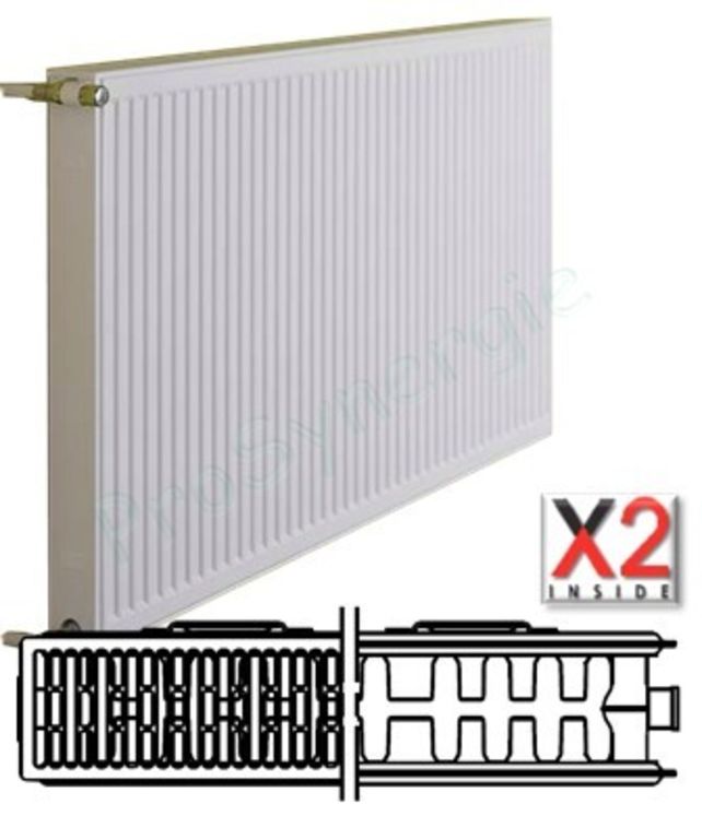 Radiateur Profilé Compact Horizontal Type 22 Therm X2 - H x L = 300 x  400 mm Puissance  384 W