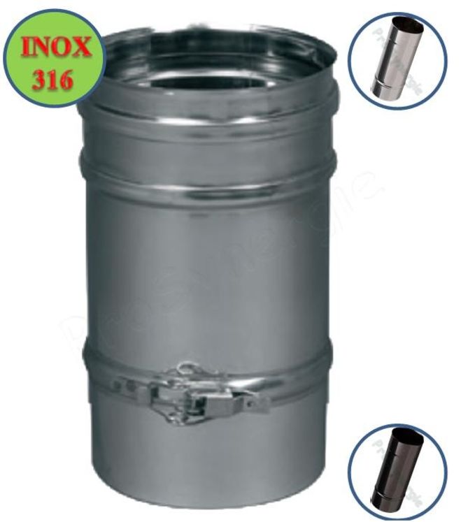 Adaptateur Inox 316 avec Email - Ø 139 mm + Bride de Fixation