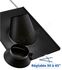 Solin plat pente 30 à 45° et collet inox peint noir RAL 9005 pour conduit Øext. Ø 150 mm
