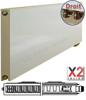 Radiateur Plan à Vanne intégrée Horizontal Type 12 - Raccordement Droit - Therm X2 - H x L = 905 x 1105 mm Puissance 1767 W