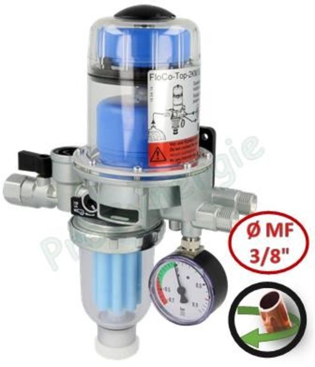 Floco-Top-2km Si - Système de purge automatique des conduites motubes avec robinet d´arrêt et manomètre