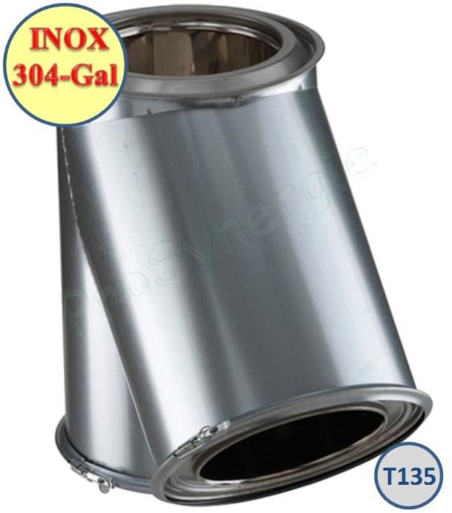 Té 135° Inox Isolé Øint/ext 230/280mm - Inox 304/Galva