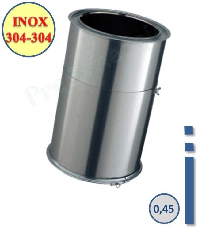 Tuyau de fumée Inox Isolé Réglable 45/35cm Poujoulat Øint/ext 150/200mm - Inox 304/304