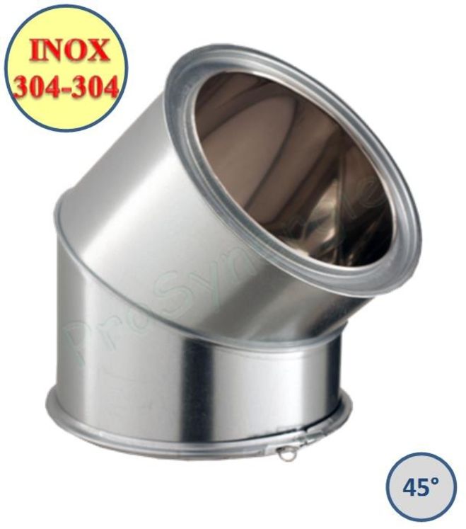 Coude 45° Inox Isolé Øint/ext 150/200mm - Inox 304/304
