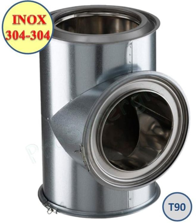 Té 90° Inox Isolé Øint/ext 150/200mm - Inox 304/304