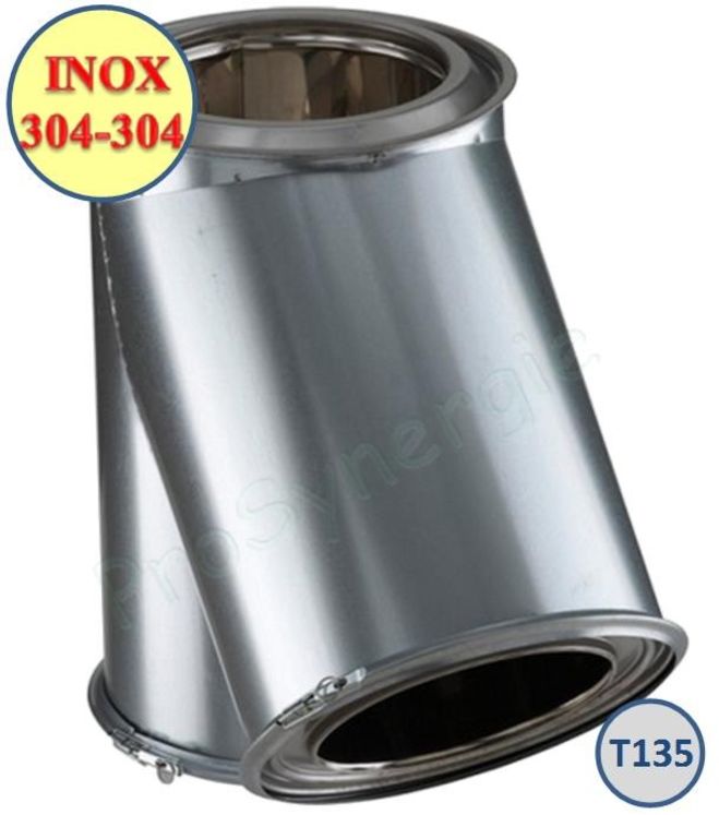 Té 135° Inox Isolé Øint/ext 150/200mm - Inox 304/304