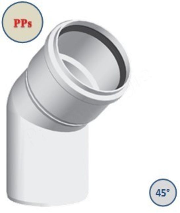 Coude à 45° PPs - Ø 110 mm + Joint EPDM