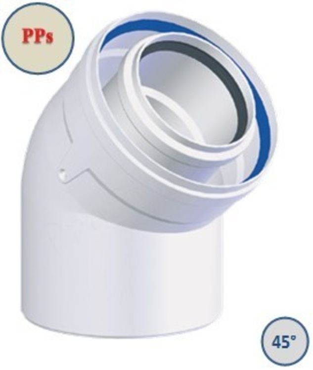 Coude 45° Concentrique PPs / Galva - Gaz/Fioul Condensation