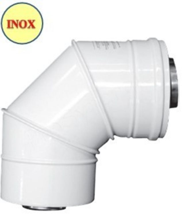 Coude concentrique 87° Ø 80/125 mm - Inox/GALVA