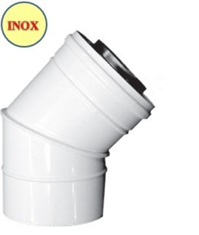 Coude concentrique 45° Ø 80/125 mm - Inox/GALVA