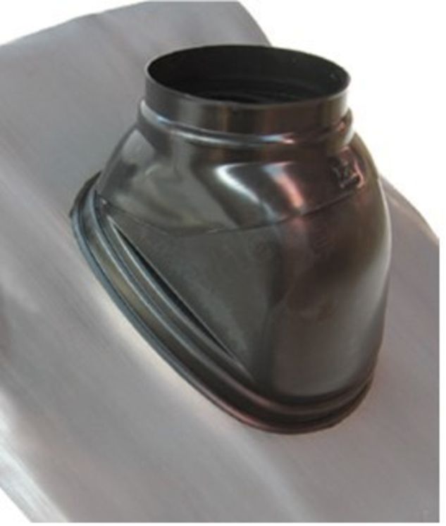 Solin Plomb  5° - 25° avec rotule - Noir - Øext 150 mm (plomb 500 x 500 mm)