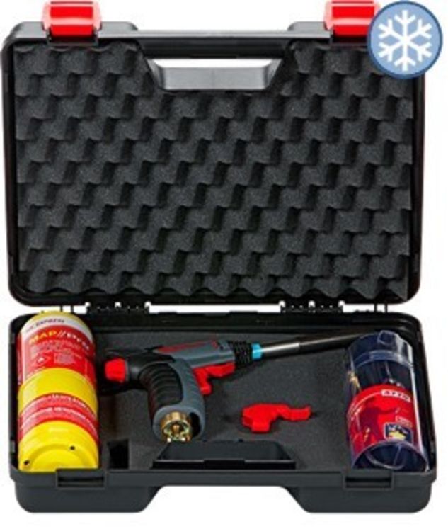 Coffret Chalumeau professionnel Vulcane Express Nomad Climatisation  (chalumeau 472 sans lance + 1 cartouche de MAP//PRO TM + 1 lance 4735 + Tuyau d’extension 4770)