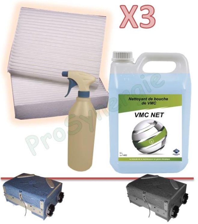 Ensemble Filtres Deefly : 3 lots de filtres G4/F7 + Produit d´entretien Climex Progalva + vaporisateur