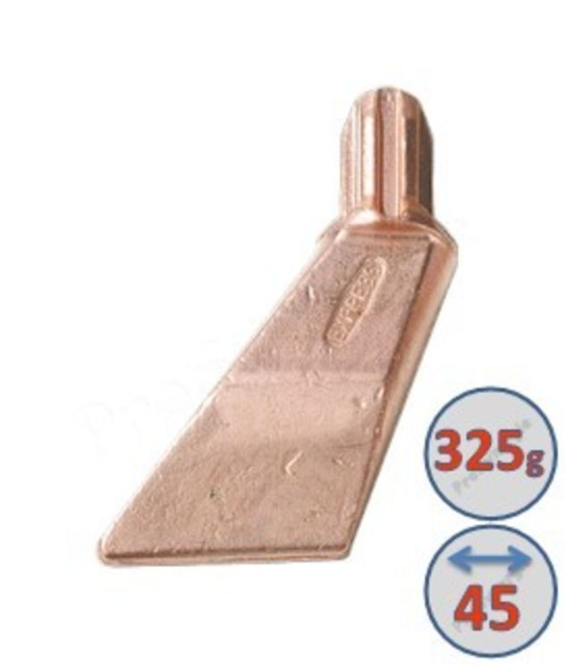 Panne cuivre pour lance Fer à souder Express - Dimensions bout de panne 45 x 5 mm