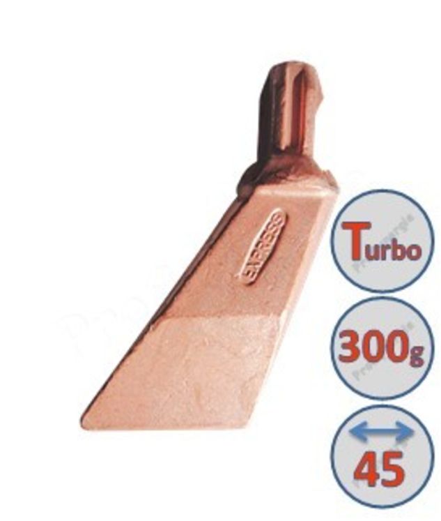 Panne cuivre Turbo pour lance Fer à souder Express - Dimensions bout de panne 45 x 5 mm