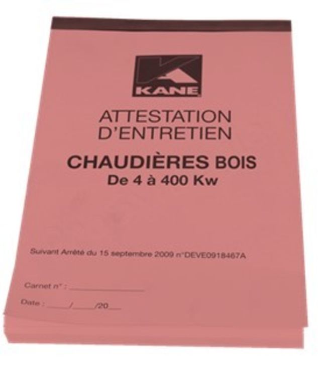 Attestations Chaudière Bois - 4-400KW