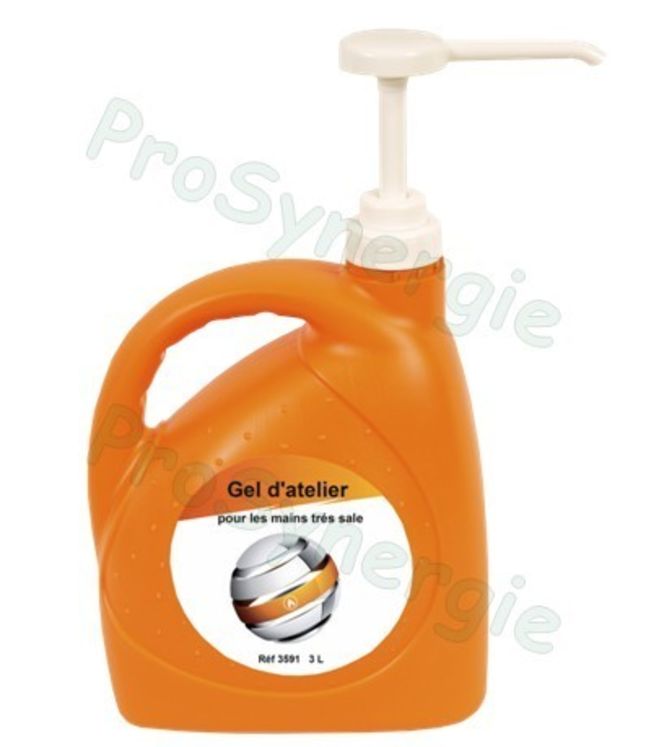 Gel d´atelier pour lavage mains très sales - 3L + pompe