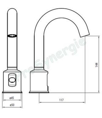 Robinet infrarouge monofluide lavabo haut Vatten
