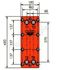 Echangeur Z2 16bars 1,462m² 43 plaques Inox démontables joint EPDM 140°C 15.3m3/h 4 x G 1´´F (HxLxP) 480x180x161,3mm - 30,11Kg