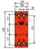 Echangeur Z2 16bars 0,442m² 13 plaques Inox démontables joint EPDM 140°C 15.3m3/h 4 x G 1´´F (HxLxP) 480x180x68,3mm - 22,01Kg