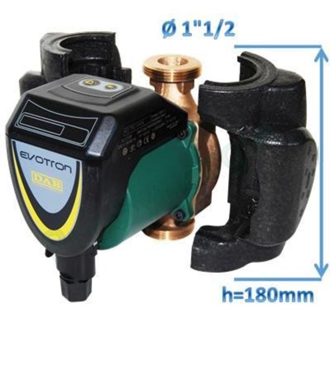 Circulateur d'eau chaude sanitaire (bouclage) corps bronze Evoplus électronique type 80 - Hauteur 180mm - Raccord Ø 1´´1/2´ - Débit jusqu´à 8m3/h - 8mCE
